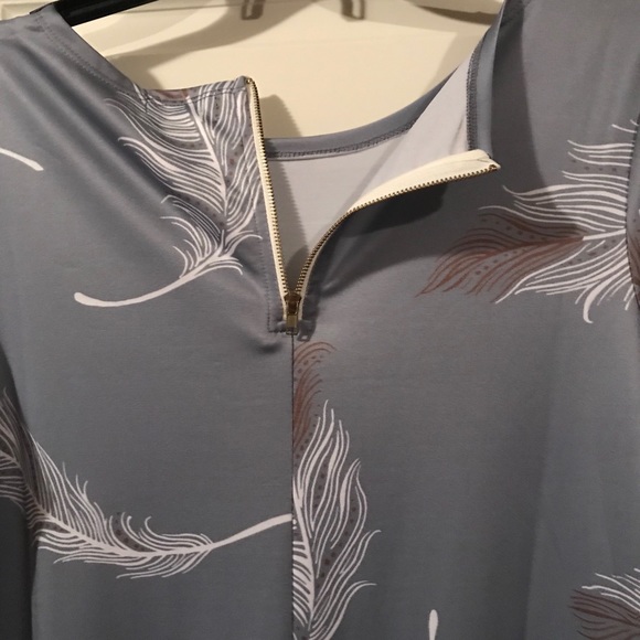 B. Boutique by Evergreen blue with feathers tunic - Picture 10 of 16